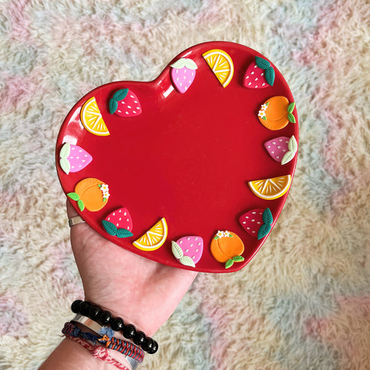 Heart-shaped fruit salad trinket bowl