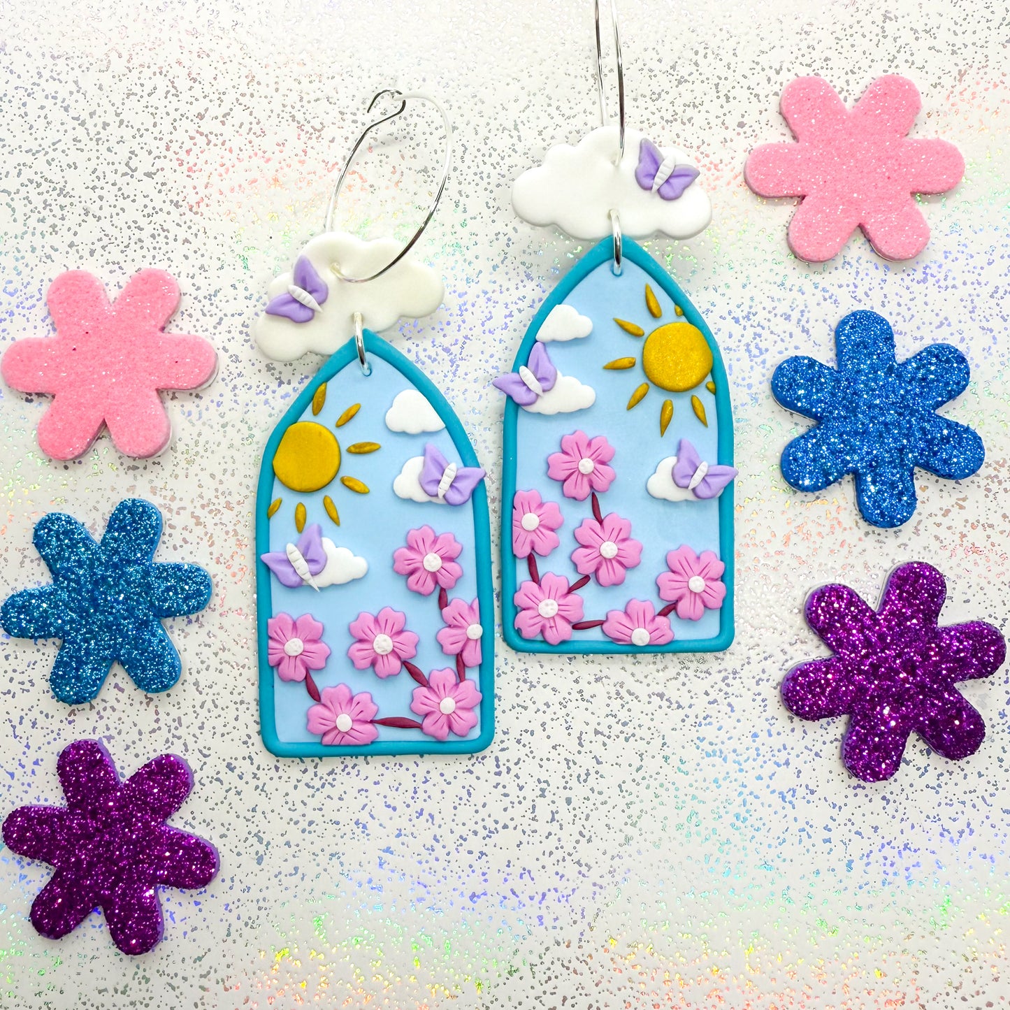 Spring window cherry blossom dangles