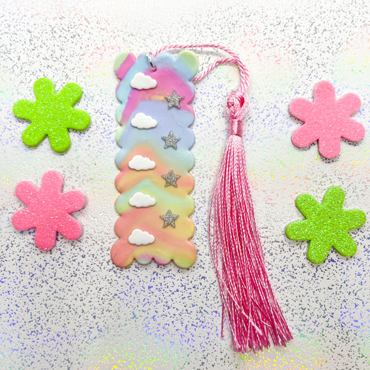 Pastel rainbow celestial bookmark