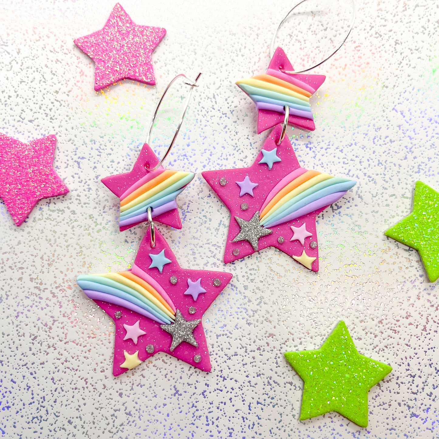 Double star pastel rainbow comet dangles