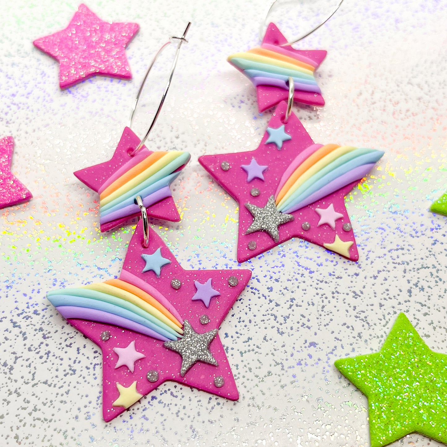 Double star pastel rainbow comet dangles