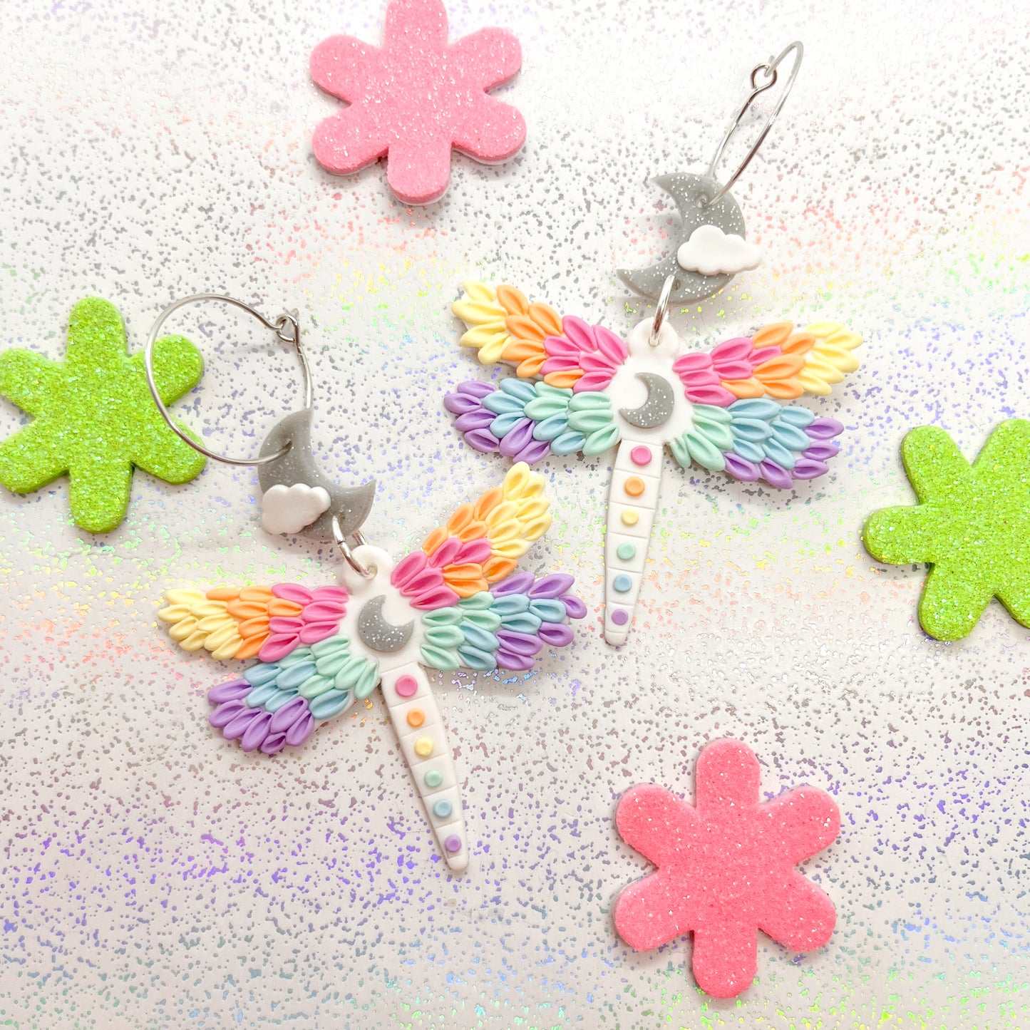 Rainbow celestial dragonfly dangles