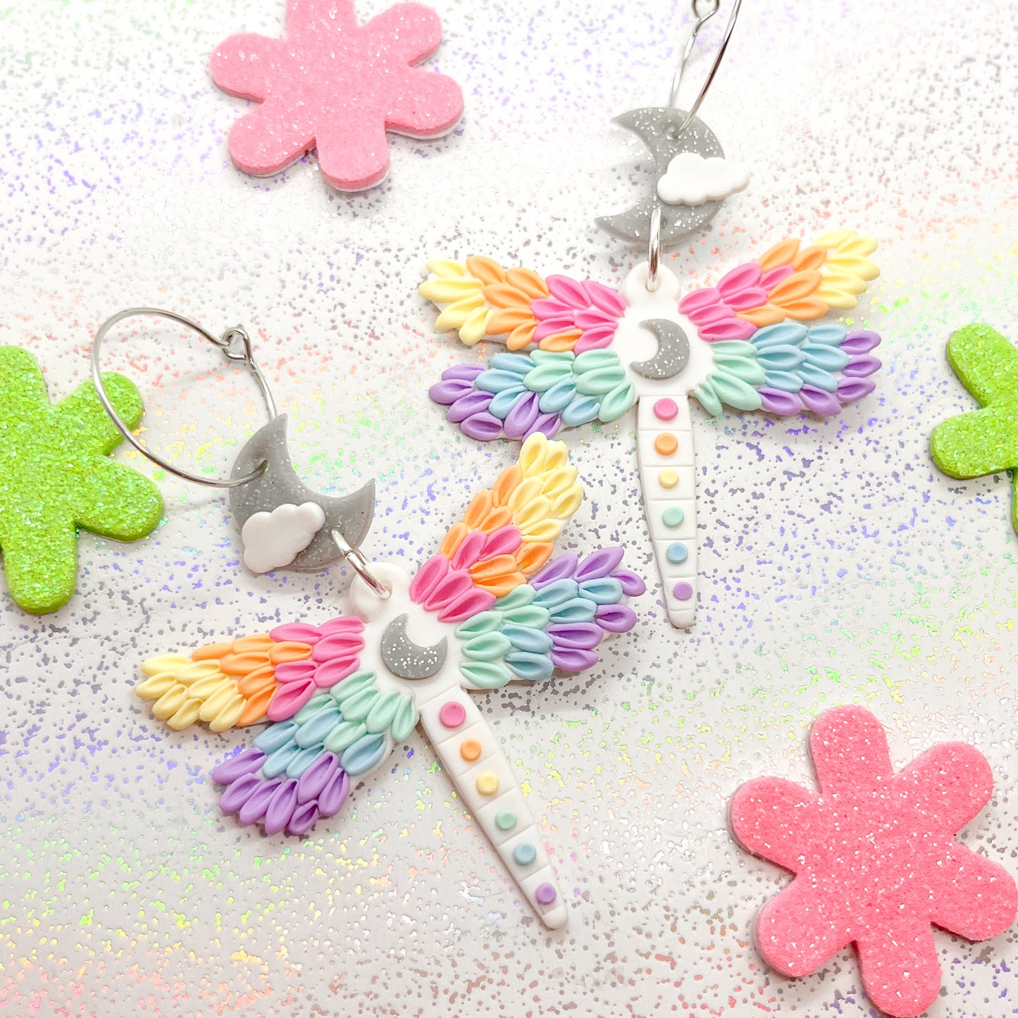 Rainbow celestial dragonfly dangles