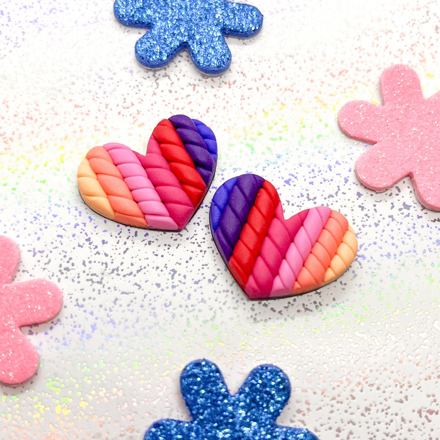 Spring sunrise twisted heart studs