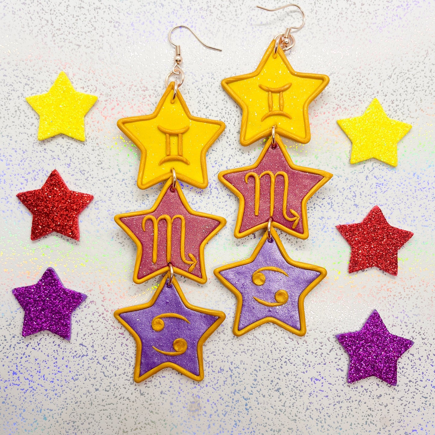 Custom big three astrology earrings