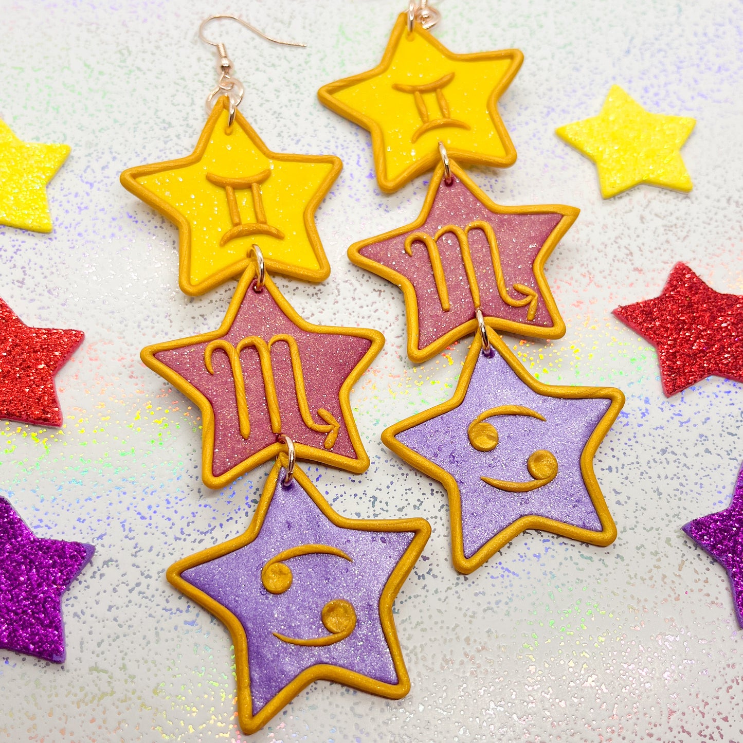 Custom big three astrology earrings