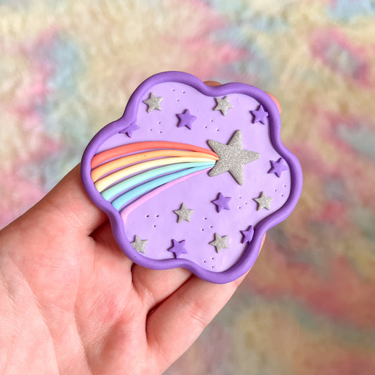 Lilac rainbow comet ring tray