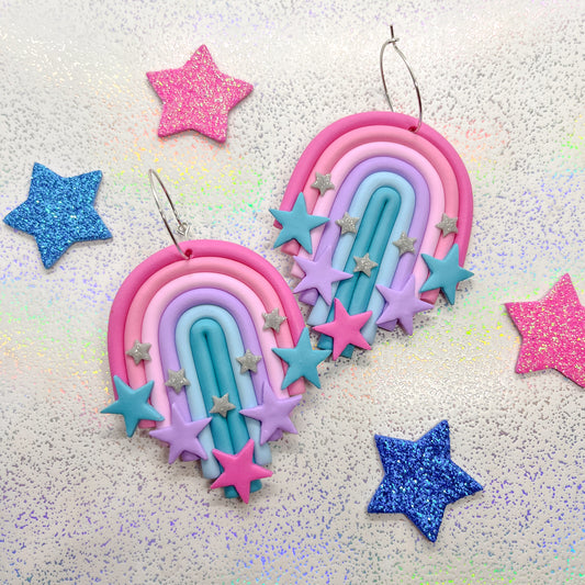 Chunky pink to blue double star rainbows